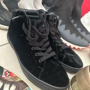 Zara Men’s Black High Too velvet sneaker dress shoes eu 42